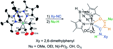 Graphical abstract: Migratory insertion of isocyanide into a ketenyl–tungsten bond as key step in cyclization reactions