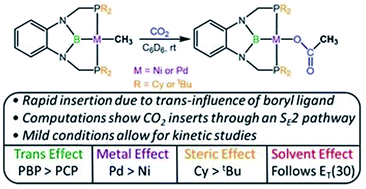 Graphical abstract: Ligand and solvent effects on CO2 insertion into group 10 metal alkyl bonds