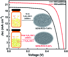 Graphical abstract: Hydrazine dihydrochloride as a new additive to promote the performance of tin-based mixed organic cation perovskite solar cells