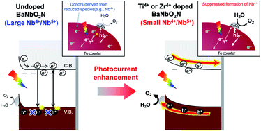 Graphical abstract: Controlling the carrier density in niobium oxynitride BaNbO2N via cation doping for efficient photoelectrochemical water splitting under visible light