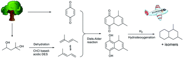 Graphical abstract: Synthesis of renewable alkylated decalins with p-quinone and 2-methyl-2,4-pentanediol