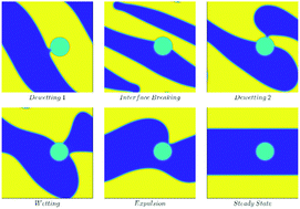 Graphical abstract: Migration of nanoparticles across a polymer–polymer interface: theory and simulation