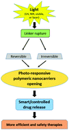 Graphical abstract: Photo-responsive polymeric nanocarriers for target-specific and controlled drug delivery