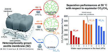 Graphical abstract: Unavoidable but minimizable microdefects in a polycrystalline zeolite membrane: its remarkable performance for wet CO2/CH4 separation