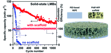 Graphical abstract: A scaffold membrane of solid polymer electrolytes for realizing high-stability and dendrite-free lithium-metal batteries
