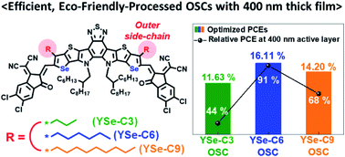Graphical abstract: Green solvent-processed, high-performance organic solar cells achieved by outer side-chain selection of selenophene-incorporated Y-series acceptors