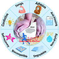 Graphical abstract: Cooking inspired tough, adhesive, and low-temperature tolerant gluten-based organohydrogels for high performance strain sensors