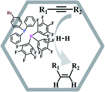 Graphical abstract: Covalent organic frameworks anchored with frustrated Lewis pairs for hydrogenation of alkynes with H2