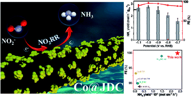 Graphical abstract: Biomass Juncus derived carbon decorated with cobalt nanoparticles enables high-efficiency ammonia electrosynthesis by nitrite reduction