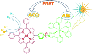 Graphical abstract: Enhanced cocatalyst-free photocatalytic H2 evolution by the synergistic AIE and FRET for an Ir-complex conjugated porphyrin