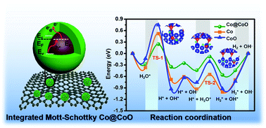 Graphical abstract: Heterogeneity in a metal–organic framework in situ guides engineering Co@CoO heterojunction for electrocatalytic H2 production in tandem with glucose oxidation