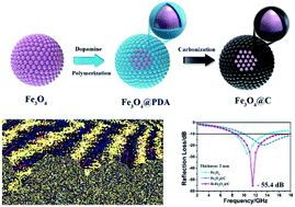 Graphical abstract: Interface engineering in the hierarchical assembly of carbon-confined Fe3O4 nanospheres for enhanced microwave absorption