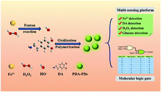 Graphical abstract: In situ synthesis of fluorescent polydopamine polymer dots based on Fenton reaction for a multi-sensing platform