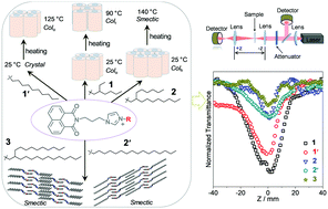 Graphical abstract: Alkylated, naphthalimide-containing ionic compounds with rich thermotropic behaviour and nonlinear optical response