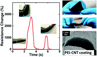 Graphical abstract: Ultrahigh sensitivity wearable sensors enabled by electrophoretic deposition of carbon nanostructured composites onto everyday fabrics