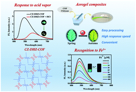 Graphical abstract: Dual-function fluorescent hydrazone-linked covalent organic frameworks for acid vapor sensing and iron(iii) ion sensing