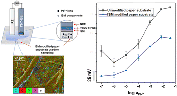 Graphical abstract: Ion-selective membrane modified microfluidic paper-based solution sampling substrates for potentiometric heavy metal detection