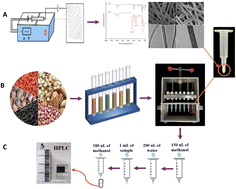 Graphical abstract: Determination of aflatoxin B1 by novel nanofiber-packed solid-phase extraction coupled with a high performance liquid chromatography-fluorescence detector