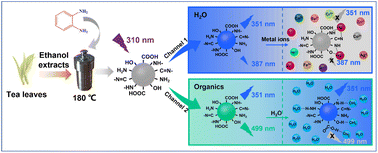 Graphical abstract: Tea-derived carbon dots with two ratiometric fluorescence channels for the independent detection of Hg2+ and H2O