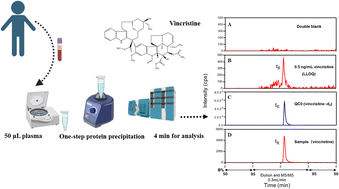 Graphical abstract: A rapid and sensitive LC-ESI-MS/MS method for determining vincristine in micro-volumes of plasma for pediatric cancer patients