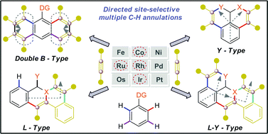 Graphical abstract: Multiple annulations of inert C(sp2)–H bonds with alkynes