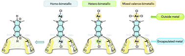 Graphical abstract: Janus-type homo-, hetero- and mixed valence-bimetallic complexes with one metal encapsulated in a cyclodextrin