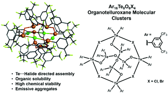 Graphical abstract: Organotelluroxane molecular clusters assembled via Te⋯X− (X = Cl−, Br−) chalcogen bonding anion template interactions