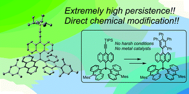 Graphical abstract: Synthesis, properties and chemical modification of a persistent triisopropylsilylethynyl substituted tri(9-anthryl)methyl radical