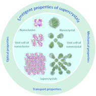 Graphical abstract: Emergent properties in supercrystals of atomically precise nanoclusters and colloidal nanocrystals