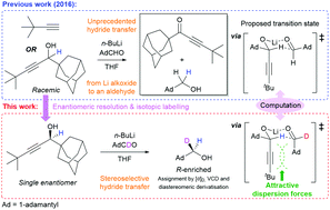 Graphical abstract: A stereoselective hydride transfer reaction with contributions from attractive dispersion force control