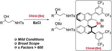 Graphical abstract: A highly enantioselective approach towards optically active γ-amino alcohols by tin-catalyzed kinetic resolution of 1,3-amino alcohols