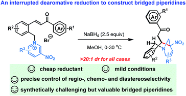 Graphical abstract: Diastereoselective construction of bridged piperidines through an interrupted dearomative reduction