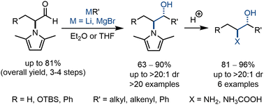 Graphical abstract: Application of pyrrolo-protected amino aldehydes in the stereoselective synthesis of anti-1,2-amino alcohols