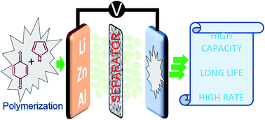 Graphical abstract: Ion storage performance of a polymer for mono-, di- and tri-valent metal ions in non-aqueous electrolytes