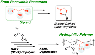 Graphical abstract: Hydrophilic bio-based polymers by radical copolymerization of cyclic vinyl ethers derived from glycerol