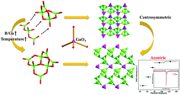 Graphical abstract: Two layered galloborates from centric to acentric structures: syntheses and NLO properties