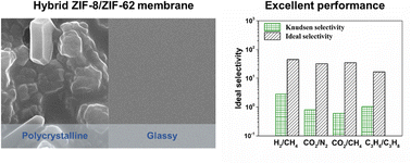 Graphical abstract: A hybrid ZIF-8/ZIF-62 glass membrane for gas separation