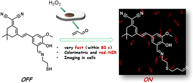 Graphical abstract: A red-NIR fluorescent probe for rapid and visual detection of acrolein