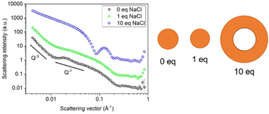 Graphical abstract: Charge screening wormlike micelles affects extensional relaxation time and noodle formation