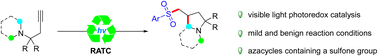 Graphical abstract: Visible-light photocatalytic radical addition–translocation–cyclization to construct sulfonyl-containing azacycles