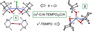 Graphical abstract: TEMPO coordination and reactivity in group 6; pseudo-pentagonal planar (η2-TEMPO)2CrX (X = Cl, TEMPO)