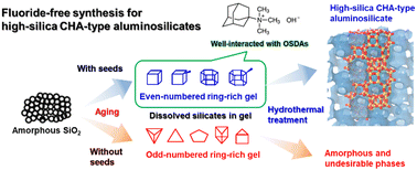 Graphical abstract: Fluoride-free synthesis of high-silica CHA-type aluminosilicates by seed-assisted aging treatment for starting gel