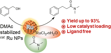 Graphical abstract: Dimethylacetamide-stabilized ruthenium nanoparticles for catalysing α-alkylations of amides with alcohols