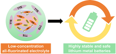 Graphical abstract: A low-concentration all-fluorinated electrolyte for stable lithium metal batteries