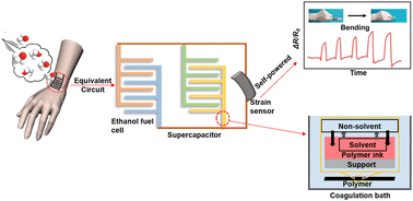 Graphical abstract: Customizable assembly of free-standing integrated electronics for wearables by phase separation