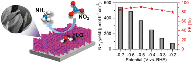 Graphical abstract: CoS2@TiO2 nanoarray: a heterostructured electrocatalyst for high-efficiency nitrate reduction to ammonia