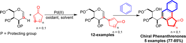 Graphical abstract: Pd-catalyzed direct functionalization of glycals with cycloalkenones: application to the synthesis of chiral phenanthrenones