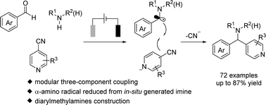 Graphical abstract: Electricity-driven three-component reductive coupling reaction for the synthesis of diarylmethylamine