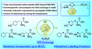 Graphical abstract: Water-soluble NHC Pd/Ni bimetallic nanoparticles for H/D exchange in aromatic amino-acids