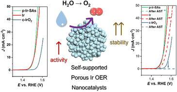 Graphical abstract: Construction of steady-active self-supported porous Ir-based electrocatalysts for the oxygen evolution reaction
